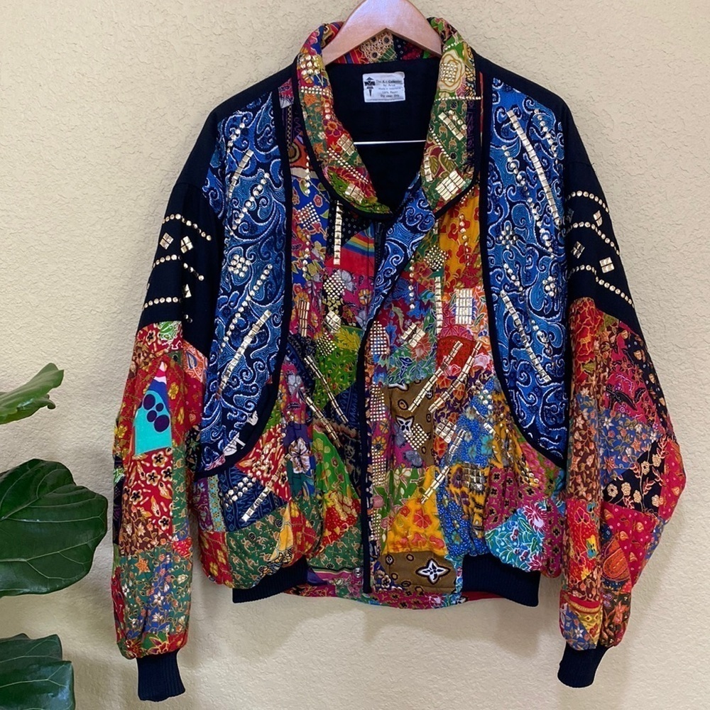 Vintage‎ Unique Oversized Patchwork Bomber Jacket